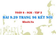 Bài 9.29 trang 96 Toán 6 Tập 2 Kết nối tri thức